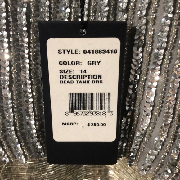 NWT ADRIANNA PAPELL Beaded Sequin Cocktail Fress - Picture 7 of 7